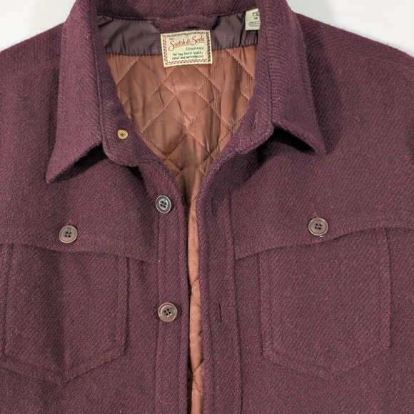 Scotch & Soda Men's Wool Burgundy Maroon Button-up Shirt Jacket Lined Size M - Picture 4 of 15